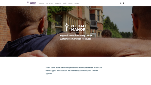 Screenshot of the Yeldall Christian Centres website