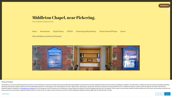 Screenshot of the Ryedale Evangelical Church website
