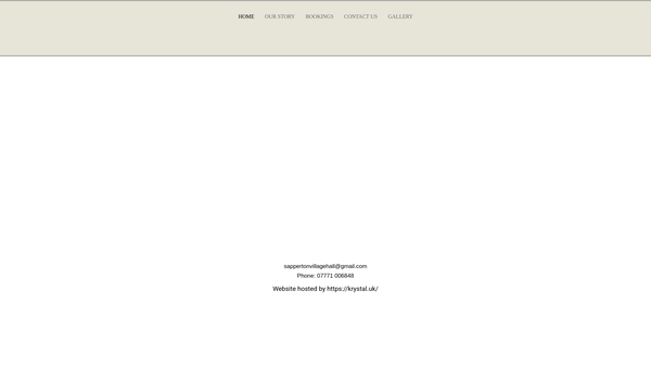 Screenshot of the Village Hall Sapperton website