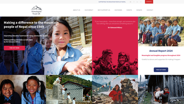 Screenshot of the The Himalayan Trust UK website