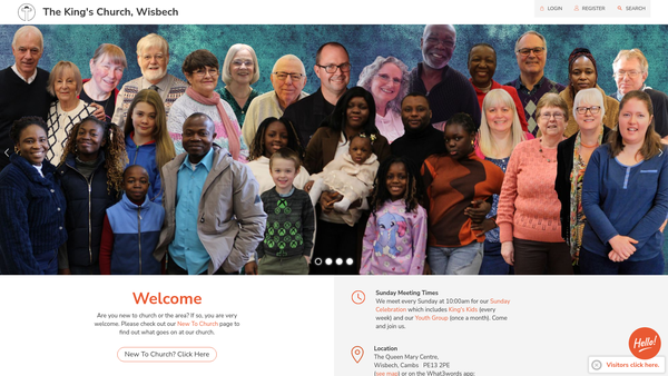 Screenshot of the The King's Church Wisbech website