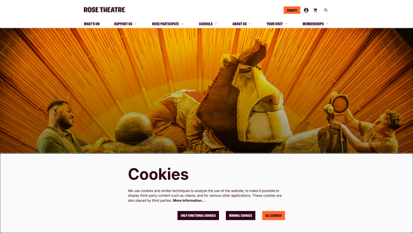 Screenshot of the Kingston Theatre Trust website
