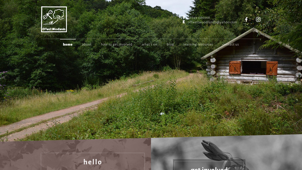 Screenshot of the Offwell Woodland And Wildlife Trust website