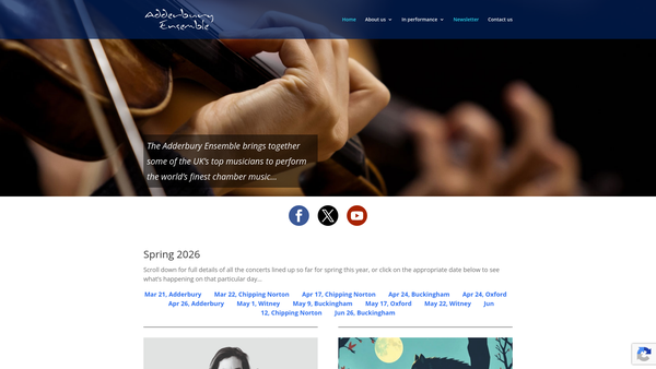 Screenshot of the Adderbury Music Trust website