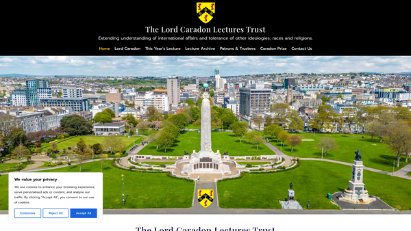 Screenshot of the The Lord Caradon Lectures Trust website