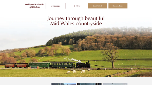 Screenshot of the Welshpool And Llanfair Light Railway Preservation Co. Limited website