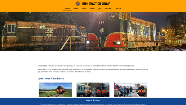 Screenshot of the Irish Traction Group website