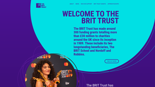 Screenshot of the British Record Industry Trust website