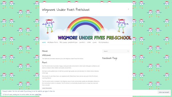 Screenshot of the Wigmore Church And Community Under Fives website