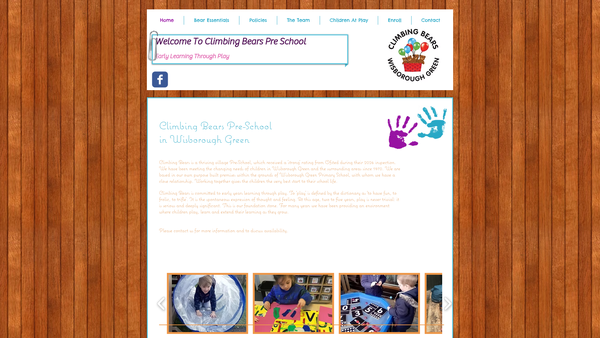 Screenshot of the Climbing Bears Of Wisborough Green website