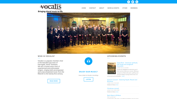 Screenshot of the Vocalis website