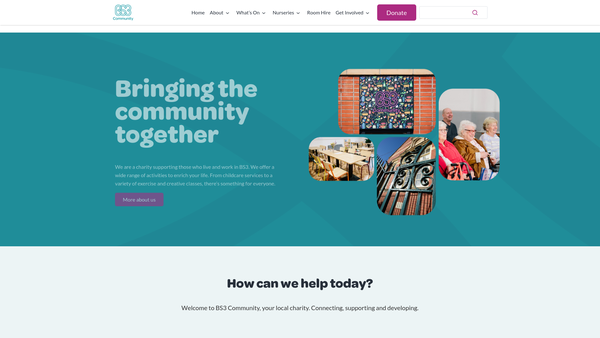Screenshot of the Bs3 Community Development website