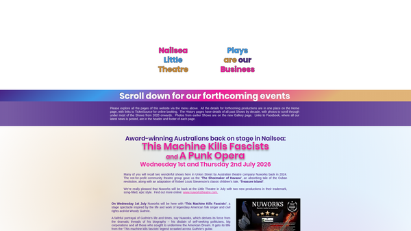 Screenshot of the Nailsea Theatre Club website