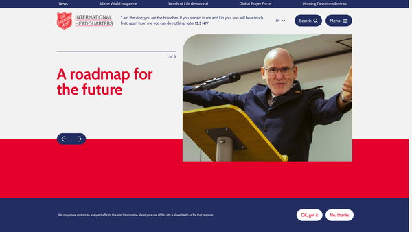 Screenshot of the The Salvation Army International Trust website