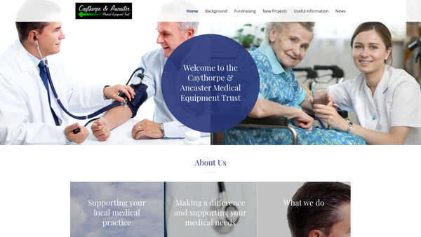 Screenshot of the The Caythorpe And Ancaster Medical Equipment Trust website