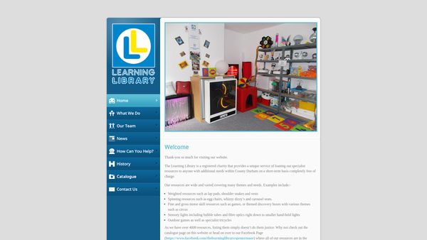 Screenshot of the Learning Library website