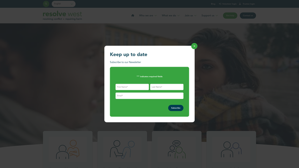 Screenshot of the Resolve West LTD website