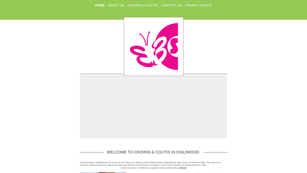Screenshot of the Crohns And Colitis In Childhood website