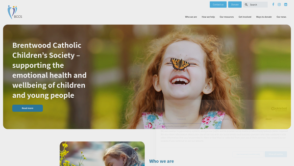 Screenshot of the Brentwood Catholic Children's Society website