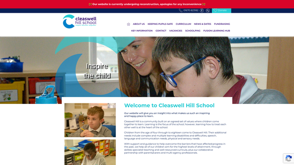 Screenshot of the Cleaswell Hill Foundation website