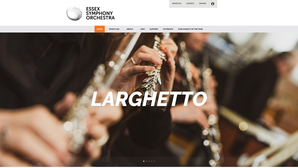 Screenshot of the Essex Symphony Orchestra website