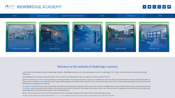 Screenshot of the Parents and Friends of Newbridge and Hatchside Schools Association website