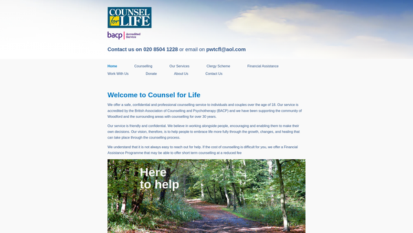 Screenshot of the Personal Wholeness Trust website