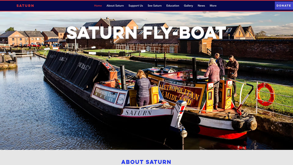 Screenshot of the Shropshire Union Fly-Boat Restoration Society Limited website