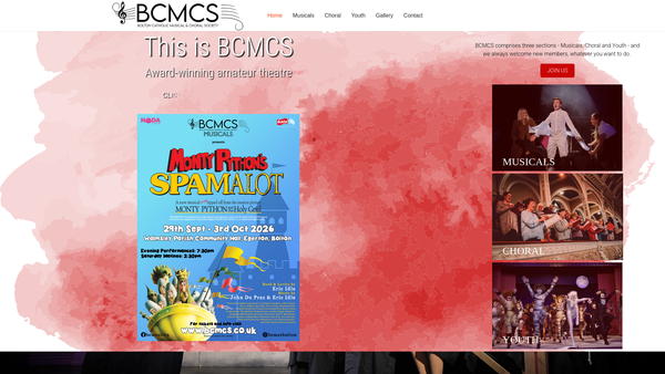 Screenshot of the Bolton Catholic Musical And Choral Society website