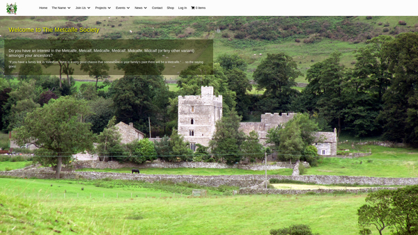 Screenshot of the The Metcalfe Society website
