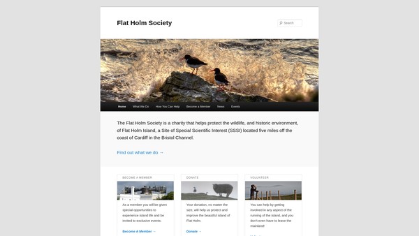 Screenshot of the Flat Holm Society website