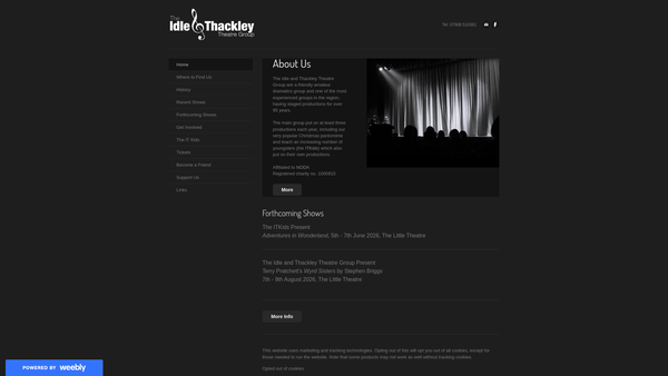 Screenshot of the Idle And Thackley Theatre Group website