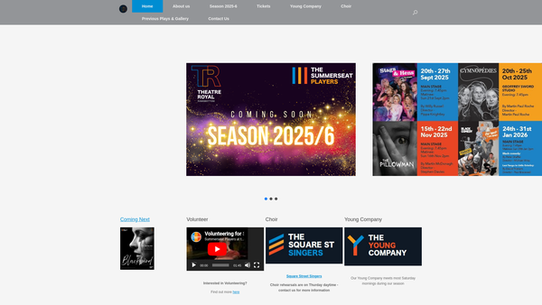 Screenshot of the Summerseat Players Limited website