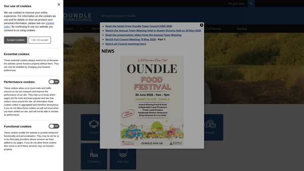 Screenshot of the Queen Victoria Hall website