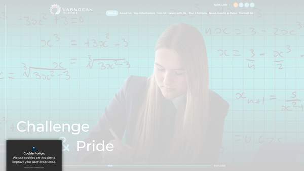 Screenshot of the Varndean School Development Trust Fund website