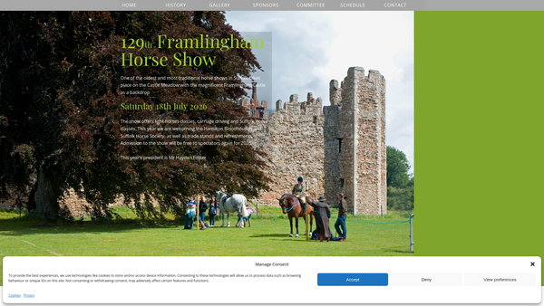 Screenshot of the Framlingham Livestock Association website