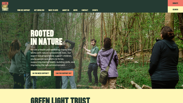 Screenshot of the Green Light Trust website