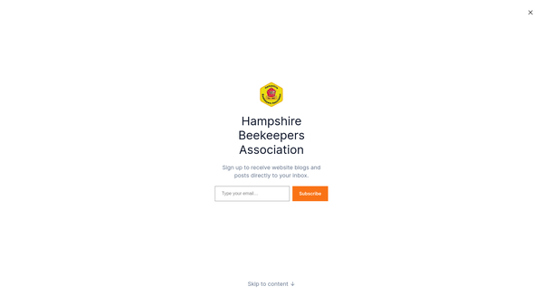 Screenshot of the Hampshire Beekeepers Association website