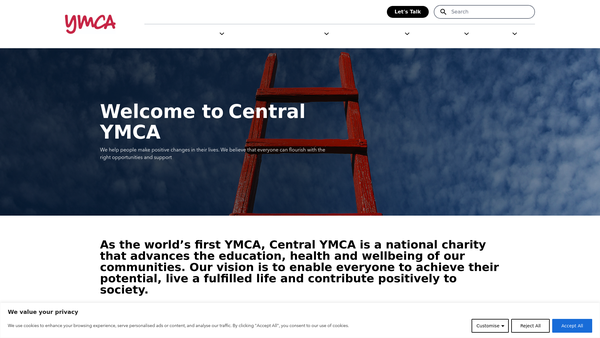 Screenshot of the London Central Young Men's Christian Association Limited website