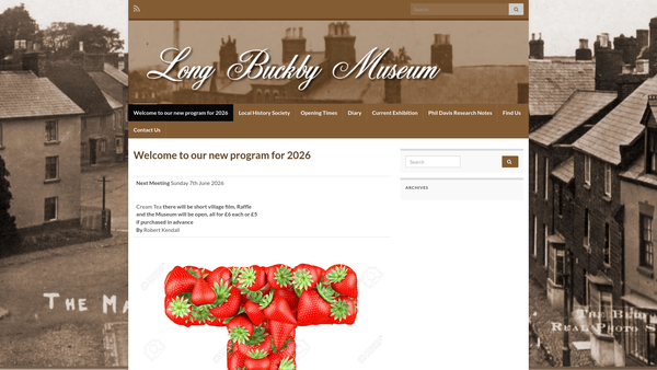 Screenshot of the Long Buckby Local History Society website