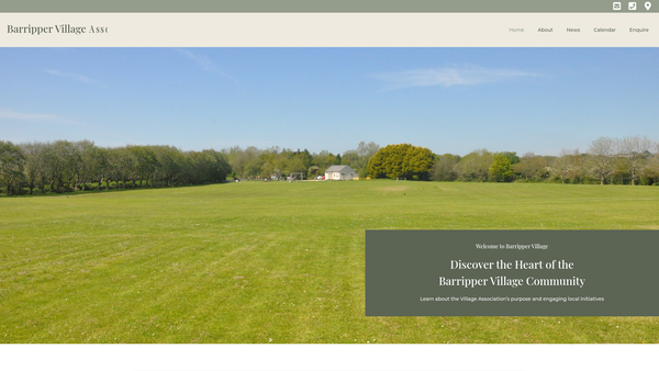 Screenshot of the Barripper Village Association website