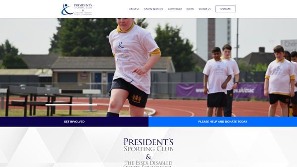 Screenshot of the Essex Disabled Sports Foundation website