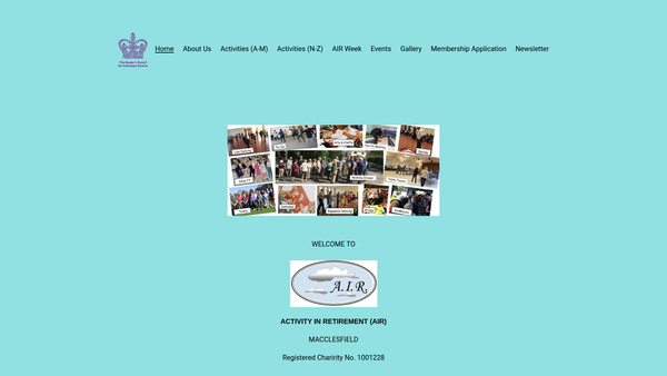 Screenshot of the Activity In Retirement - Macclesfield (Air) website