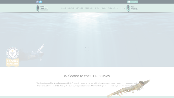 Screenshot of the The Sir Alister Hardy Foundation For Ocean Science website