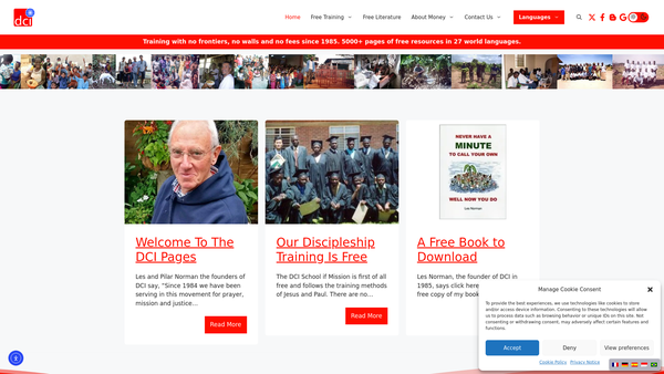 Screenshot of the The Dci Foundation website