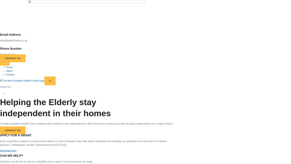 Screenshot of the The Mary Elizabeth Siebel Charity website