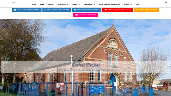 Screenshot of the Bethel Chapel website