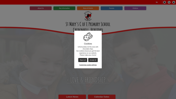Screenshot of the St. Mary's Church Of England Primary School website