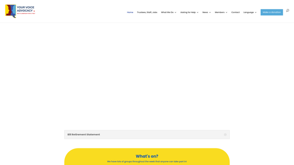 Screenshot of the Your Voice Advocacy Project website