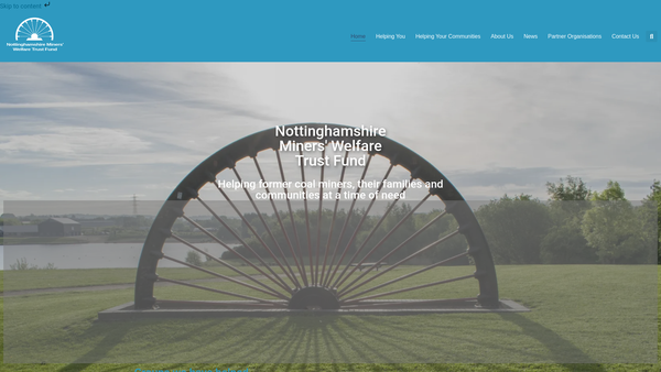 Screenshot of the Nottinghamshire Miners Welfare Trust Fund Scheme website
